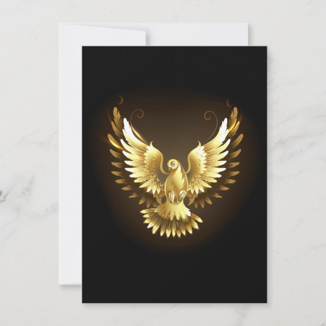 Reserve A Data Faux Gold Foil Peace Dove em Preto (Frente)