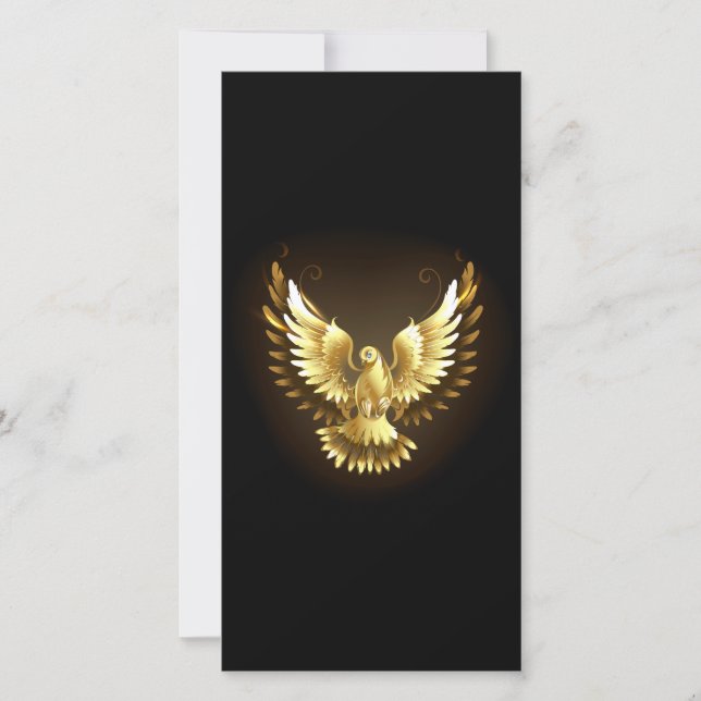 Reserve A Data Faux Gold Foil Peace Dove em Preto (Frente)