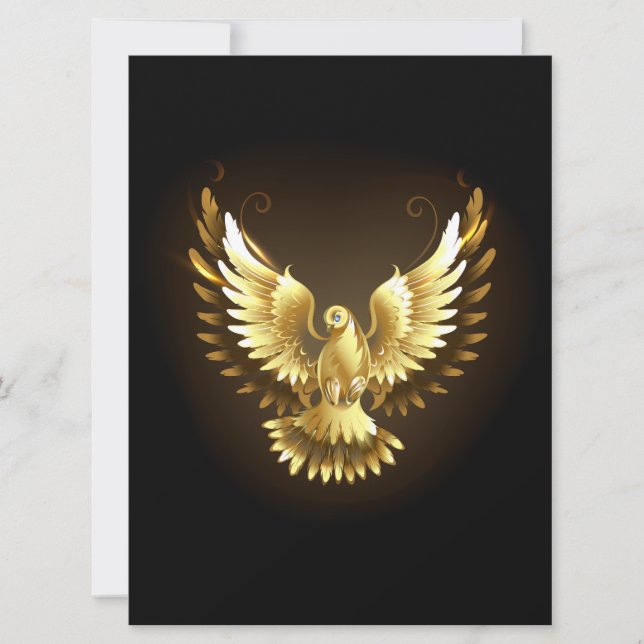 Reserve A Data Faux Gold Foil Peace Dove em Preto (Frente)
