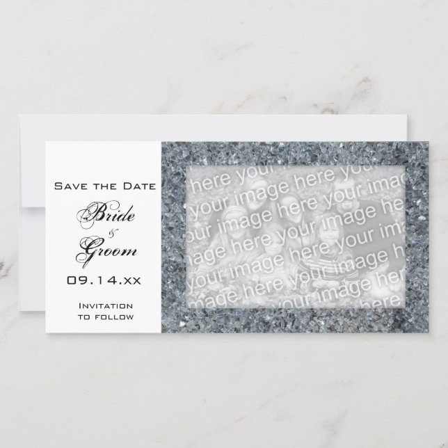 Reserve A Data Faux Sparkle Wedding Salvar Data (Frente)