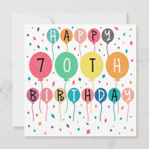 Reserve A Data Feliz aniversário de 70 com balões