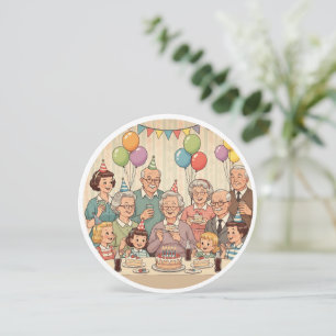 Reserve A Data Feliz aniversário Vovó Vintage Design