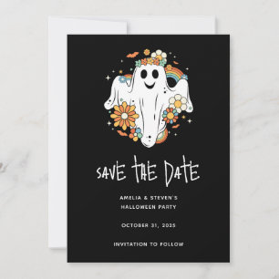 Reserve A Data Feliz Fantasma Retro Hippie Vibe Halloween