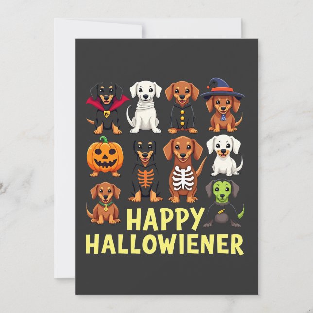 Reserve A Data Feliz Hallowiener Spooky Halloween Dog Weiner (Frente)
