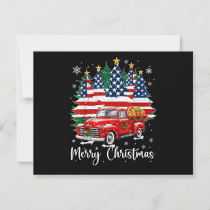 Reserve A Data Feliz Natal Caminhão Vermelho Antigo Bandeira dos