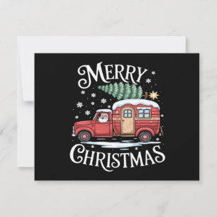 Reserve A Data Feliz Natal Camping Fofo Papai Noel Caminhão Essen