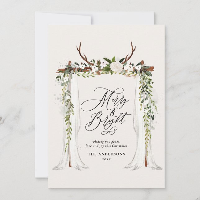 Reserve A Data Feliz russa de fotos e natal brilhante (Frente)