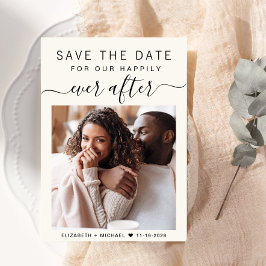 Reserve A Data Felizmente Depois Do Casamento Com Creme Fotográfi