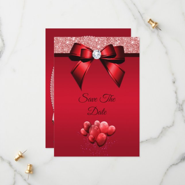 Reserve A Data Festa de aniversário De Elegância Romântica Salvar (Frente/Verso In Situ)