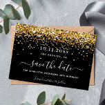 Reserve A Data Festa de aniversário preto ouro brilhante elegante<br><div class="desc">Uma cinta e moente Salve a placa de data para uma festa de aniversário (ou qualquer idade) de 30. Um fundo preto clássico decorado com brilho de ouro falso e balões. Personalize e adicione uma data e nome/idade. O texto: Salvar a Data é gravado com um script de estilo com...</div>