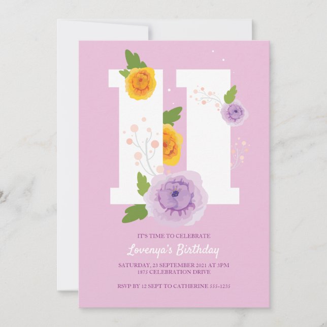 Reserve A Data Festa de aniversário Primavera Floral de Aquarela (Frente)