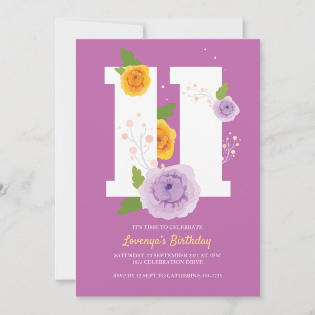 Reserve A Data Festa de aniversário Primavera Floral de Aquarela (Frente)
