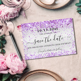 Reserve A Data Festa de aniversário violeta violeta roxa