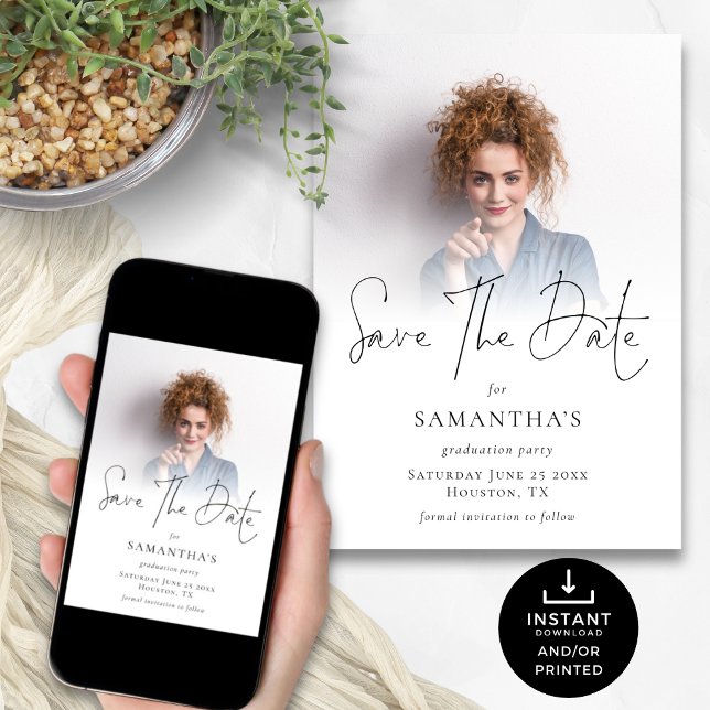 Reserve A Data Festa de formatura de Sobreposição de Fotos Modern (Criador carregado)