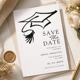Reserve A Data Festa de Formatura Simples em Preto e Branco