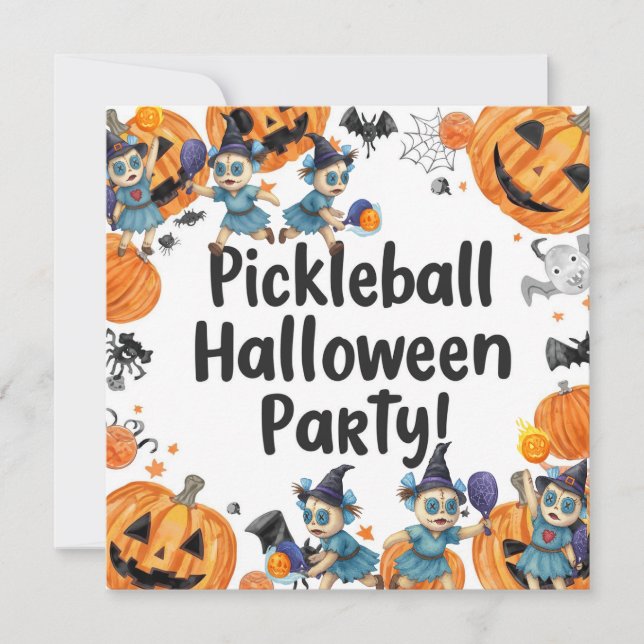 Reserve A Data Festa de Halloween de Pickleball (Frente)