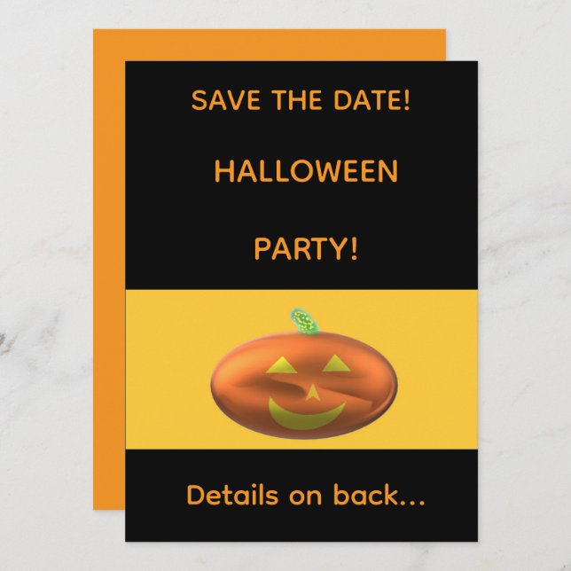 Reserve A Data FESTA DE HALLOWEEN Salve a Data (Frente/Verso)