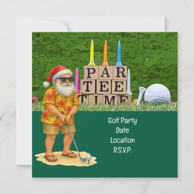 Reserve A Data Festa de Natal da Equipe de Golfe Par tee Papai No (Frente)