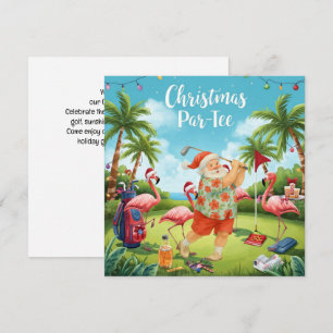 Reserve A Data Festa de tee de golfe Papai Noel Flamingo de Natal