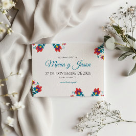 Reserve A Data Fiesta Colorful Botanical Floral Spanish Wedding