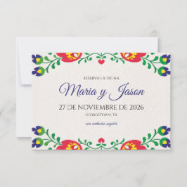 Reserve A Data Fiesta Colorful Floral Botanical Spanish Wedding