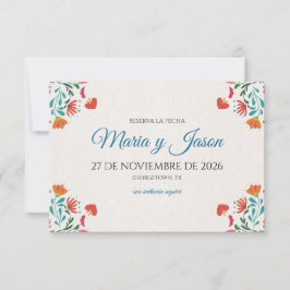 Reserve A Data Fiesta Colorful Floral Modern Boda Spanish Wedding