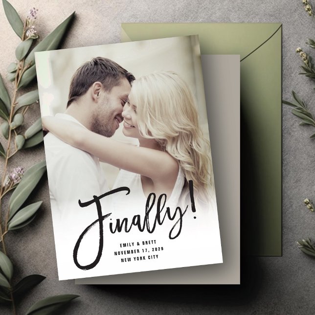 Reserve A Data Finalmente Caligrafia Pincel Script Moderno Chic F (Criador carregado)