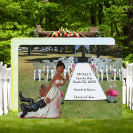 Reserve A Data Finalmente Casamento Divertido Casal Preto