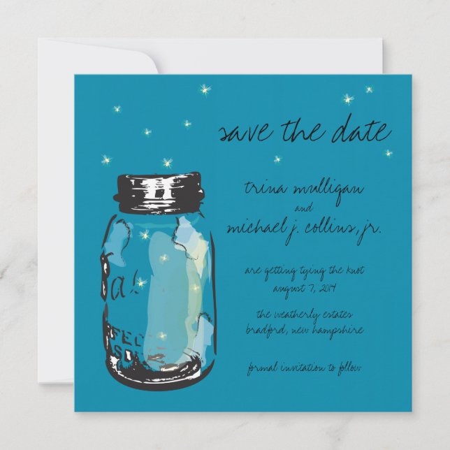 Reserve A Data Fireflies & Mason Jar Salvar a Data (Frente)