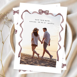 Reserve A Data Fita de Arco e Fita de Vintage Elegante Simples