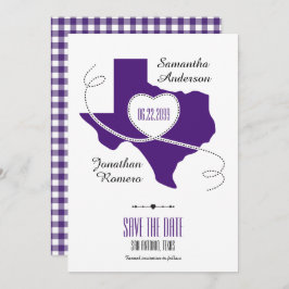 Reserve A Data Fita de Curling do Texas Roxo Salve a Data