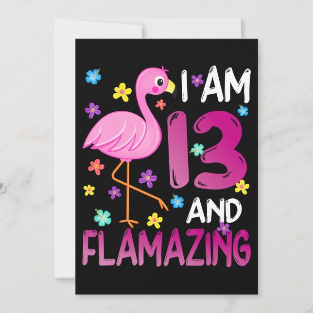 Reserve A Data Flamingos |Eu Tenho 13 13 surpreendentes Aniversár (Frente)