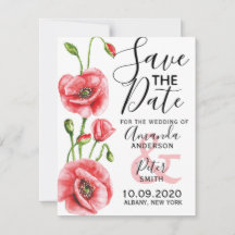 Flanders Poppy Elegant Watercolor Casamento
