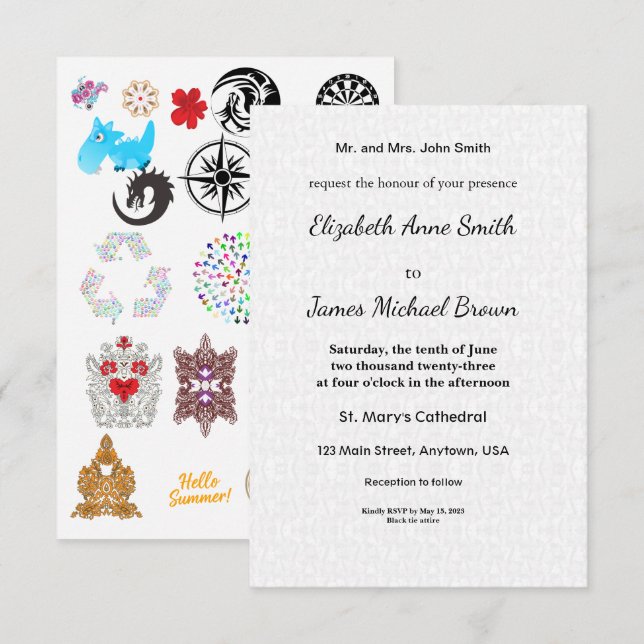 Reserve A Data Flat Save Date Cards Minimal Elegant Invite (Frente/Verso)