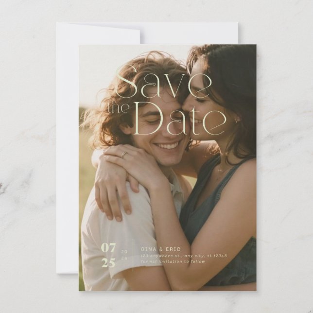 Reserve A Data Flat Save The Date Card (Frente)