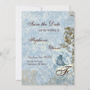 Reserve A Data Fleur di Lys Damask - Salve o aviso de data