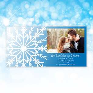 Reserve A Data Floco de neve branco no Casamento no inverno azul