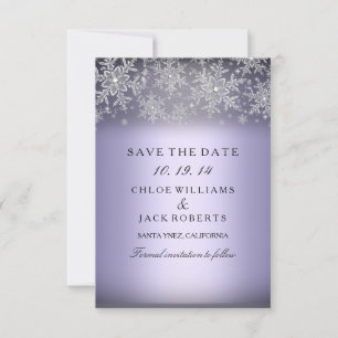 Reserve A Data Floco de Neve de Cristal Roxo Salve a Data de Inve