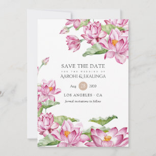 Reserve A Data Flor de Lótus Aquarela Casamento Indiano