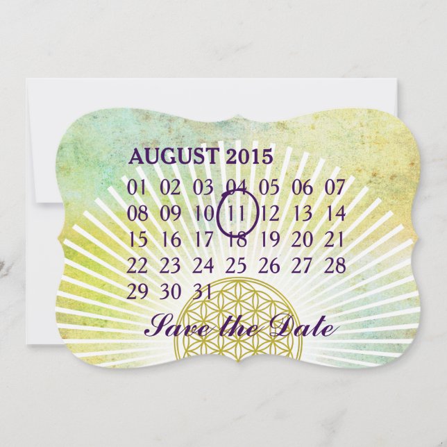 Reserve A Data Flor de Vida - Calendário de Mês Personalizado (Frente)