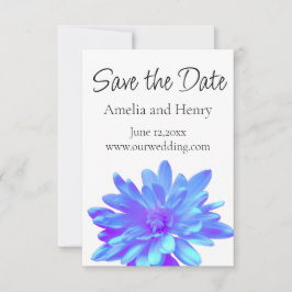 Reserve A Data Flor elegante azul roxo
