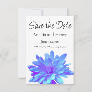 Reserve A Data Flor elegante azul roxo