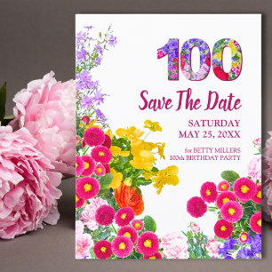 Reserve A Data Floral 100 Anos Flores 100ª Festa de aniversário
