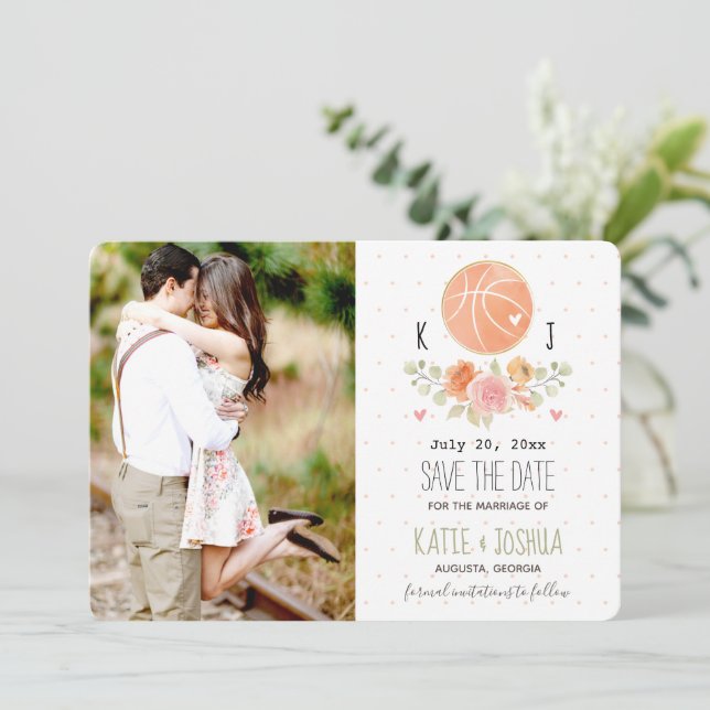 Reserve A Data Floral Basquete Salva a Data (Em pé/Frente)