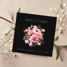 Floral Black Pink Flowers Dark Aestética Casamento