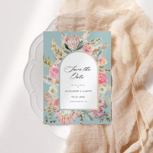 Reserve A Data Floral Boêmian Moderno Salve A Placa Date