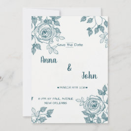 Reserve A Data Floral branco e lacrimogêneo minimalista Salve a d