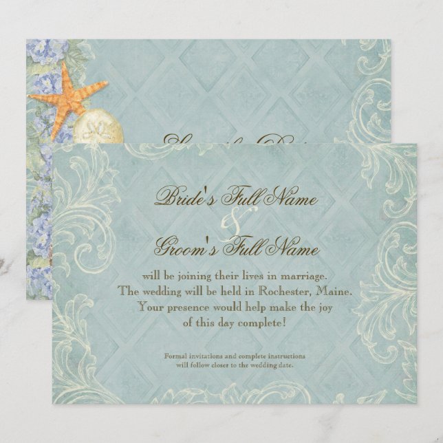 Reserve A Data Floral Cottage à Beira Mar Casamento Beira-Mar (Frente/Verso)