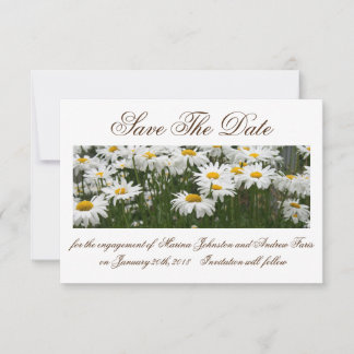Reserve A Data Floral Daisies save The Date Invitation