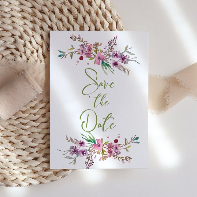 Reserve A Data Floral De Flor De Cereja Rosa Salva A Data (Criador carregado)